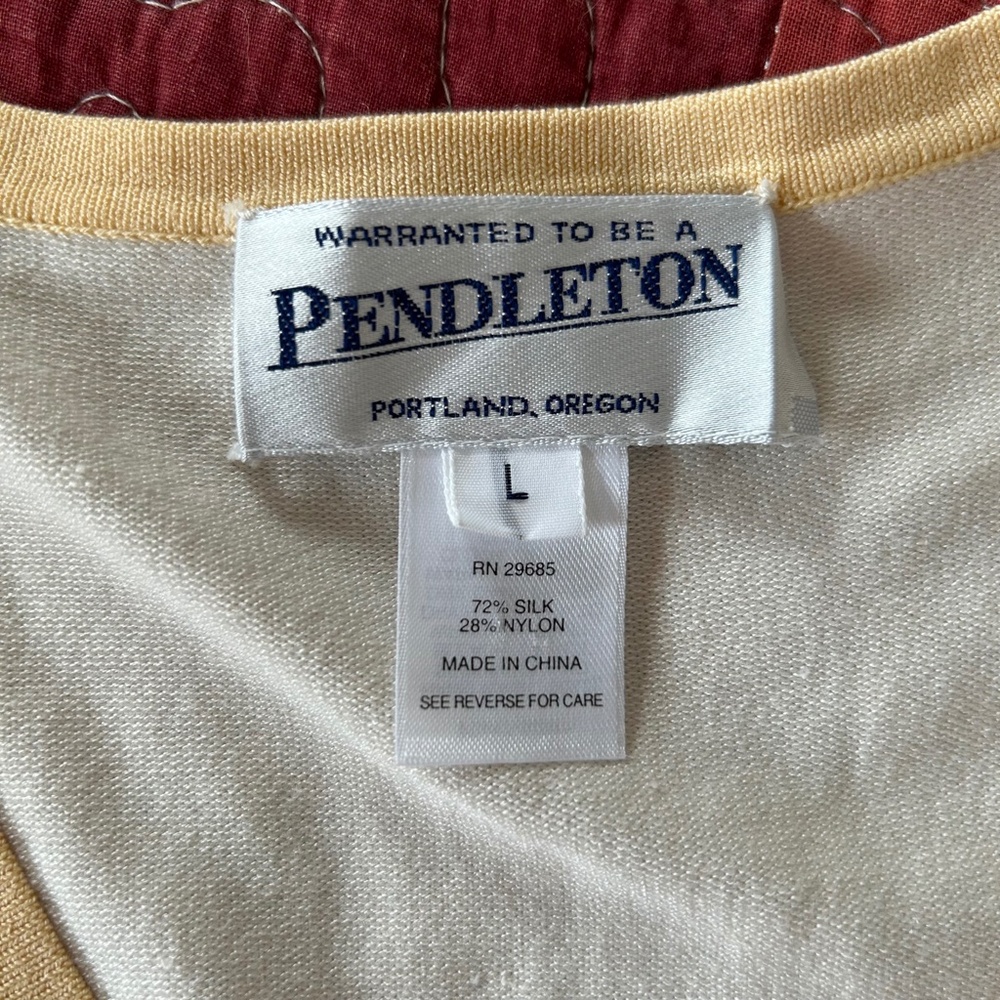 Pendleton Silk Blend Long Sleeve Button Front Car… - image 4